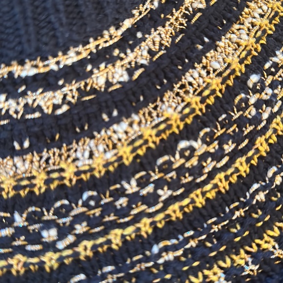 J Crew 🔥 The Reeds Navy Gold Cotton Blend Sparkly Fair Isle Pullover Sweater - Picture 7 of 7